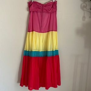 NWT DKNYC Color-blocked Tiered Sundress Maxi Dresd